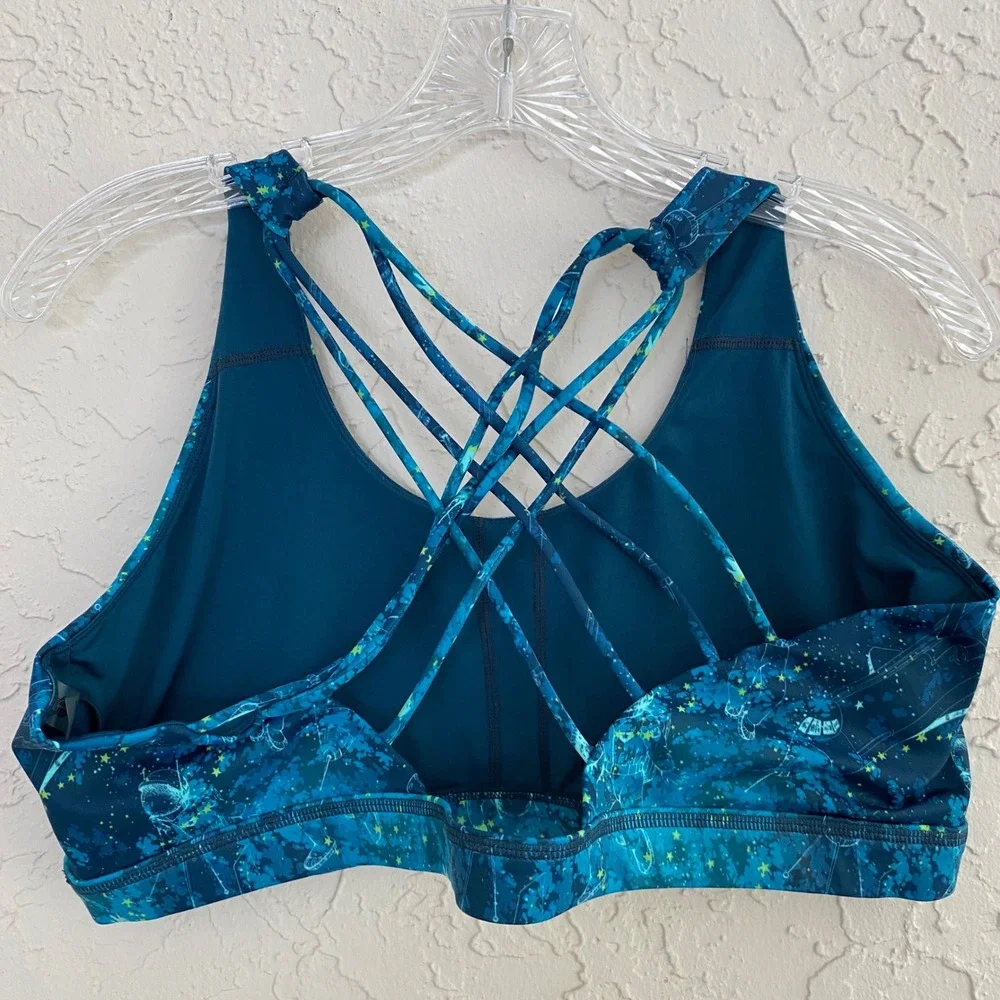 Constantly Varied Gear Sports Bra Womens XL Blue Astronaut Space Strappy Back - Picture 2 of 4